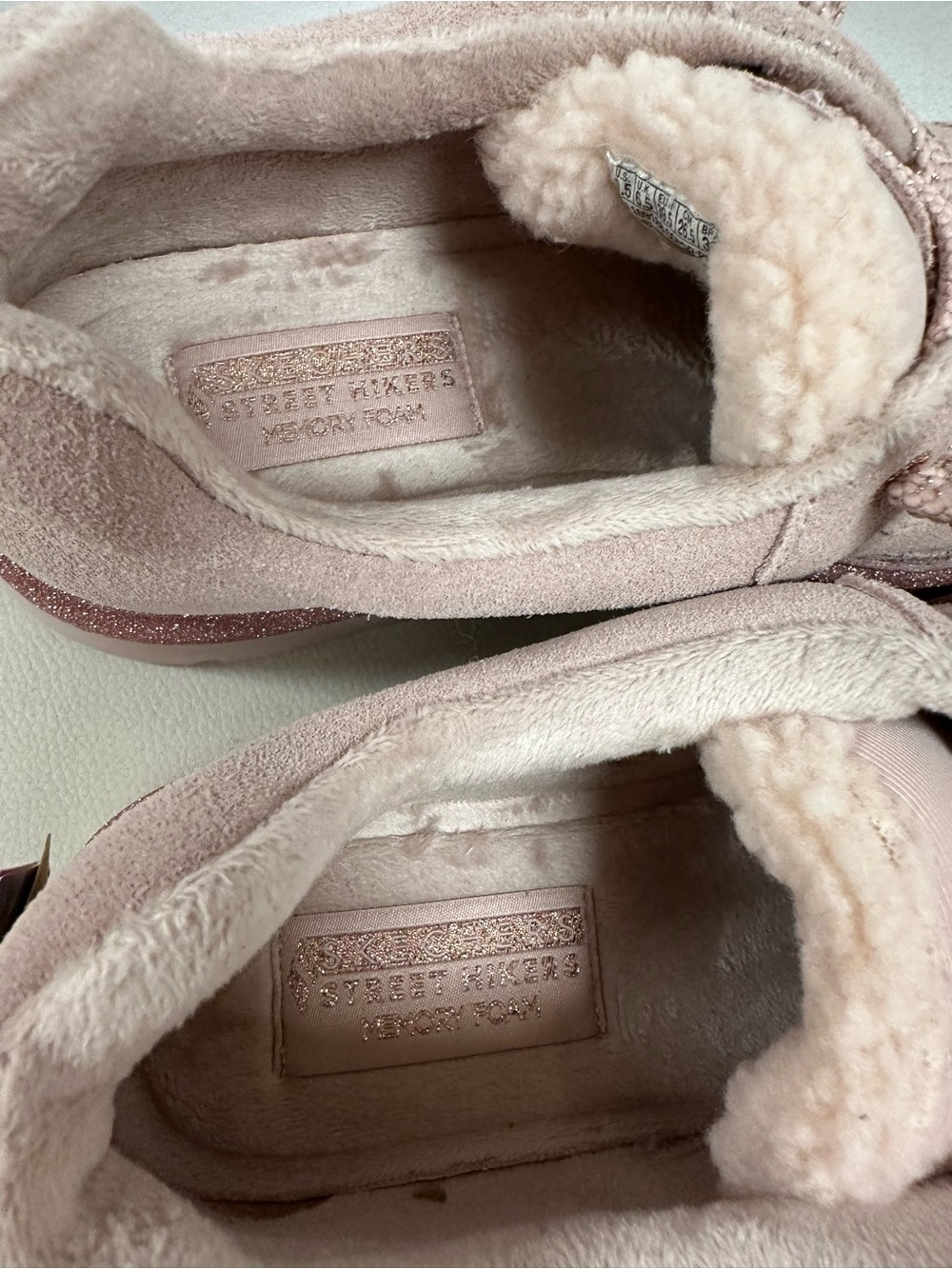 Skechers Street Hikers Retrograde Pink Suede Glitter Sneakers Women’s 9.5 - Picture 5 of 8
